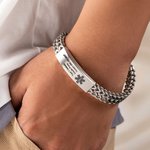 Personalisierte Männer medizinische Notfall-ID-Alarm-Armband mit Text Geschenk für Epilepsie Diabetes Allergie Patient