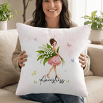 Personalizado Elegante Nacimiento Flor Niña Suave Funda de Almohada con Nombre Decoración del Hogar Día de la Madre Cumpleaños Regalo para Mujer