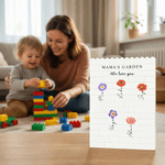 Personalizzato 1-12 Fiori di nascita Giardino della nonna Puzzle di mattoncini rettangolare con titolo testo e nome Regalo per la festa della mamma per la nonna
