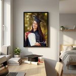 Stampa su tela personalizzata con ritratto di laurea e nome, decorazione casa - Regalo di laurea per laureati