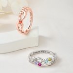 Personlig 1-6 familie fødselssteiner Infinity-ring med inngraverte navn Bursdagsjubileum Morsdagsgave til mor Kvinne