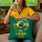 Henkilökohtainen Multi-Country Flags Soccer Soft Throw Pillow Cover nimi ja vuosi huoneen sisustus syntymäpäivälahja perheelle ystävät jalkapallon ystäville jalkapallon ystäville