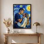Personoitu Van Goghin taidetyyli valokuva kelluva kehys kankaalle tulosteet olohuoneen sisustus syntymäpäivälahja perheelle ja ystäville