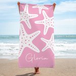 Toalla de playa personalizada de microfibra con nombre y diseño de estrella de mar regalo de cumpleaños y vacaciones para niñas y mujeres