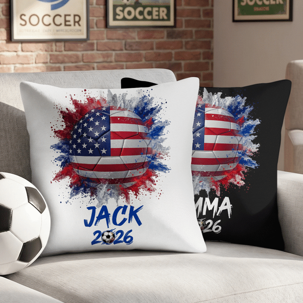 Henkilökohtainen Multi-Country Flags Soccer Soft Throw Pillow Cover nimi ja vuosi huoneen sisustus syntymäpäivälahja perheelle ystävät jalkapallon ystäville jalkapallon ystäville