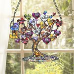 Ornement en acrylique personnalisé avec 2 à 20 noms et texte - Cadeau d'anniversaire et fête des Mères pour femme maman et grand-mère