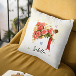 Personalizado Elegante Nacimiento Flor Niña Suave Funda de Almohada con Nombre Decoración del Hogar Día de la Madre Cumpleaños Regalo para Mujer
