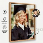 Stampa su tela personalizzata con ritratto di laurea e nome, decorazione casa - Regalo di laurea per laureati