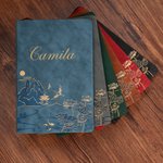 Set di penna e taccuino A5 in pelle PU vegana con nome e cognome per colleghi, amici e scrittori.