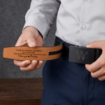 Personalized Engraved Initial Name Men's Casual Buckle PU Leather Belt Anniversary Birthday Father's Day Gift for Father Husband