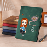 Personalised Multicolour Cartoon Character Birth Flower A5 Notebook with Name and Lined Pages Daily Use Office Supplies Gift for Family Friend
