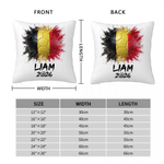 Henkilökohtainen Multi-Country Flags Soccer Soft Throw Pillow Cover nimi ja vuosi huoneen sisustus syntymäpäivälahja perheelle ystävät jalkapallon ystäville jalkapallon ystäville