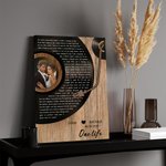 Toile personnalisée avec portrait - Design de disque vinyle avec paroles de chanson - Cadeau d'anniversaire de mariage pour couple et jeunes mariés