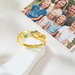 Personlig 1-6 familie fødselssteiner Infinity-ring med inngraverte navn Bursdagsjubileum Morsdagsgave til mor Kvinne
