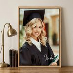 Stampa su tela personalizzata con ritratto di laurea e nome, decorazione casa - Regalo di laurea per laureati