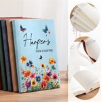 Personalised New Chapter Watercolour Flower A5 PU Leather Notebook with Name Office Supplies Retirement Gift for Retirees Friends