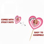 Spersonalizowane zdjęcie twarzy z kreskówki Wielowarstwowe gradientowe serce Cupcake Topper z imieniem Dekoracja tortu Planowanie przyjęcia urodzinowego Prezent dla przyjaciół rodziny