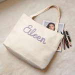 Personalised Multi-Colour Large Capacity Corduroy Tote Bag with Name Daily Use Birthday Gift for Friend Bridesmaid