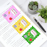 Personalised Retro Multicolour Apple Pencil Notebook Magnetic Wavy Bookmark Clip with Text Teacher Appreciation Birthday Gift for Teachers Book Lovers