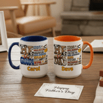 Personalized He Is Dad Christianity 11 oz 15 oz Ceramic Mug with Name and Coaster Father's Day Birthday Gift for Father Grandpa