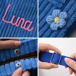 Personalised Cute Flower Lollipop  2-in-1 Crossbody and Top Handle Corduroy Bag with Name Birthday Back to School Gift for Girls Boys Toddlers