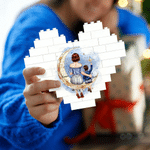 Personalised Love Heart Cartoon Character Moon Building Brick with Name Mother's Day Gift for Mother