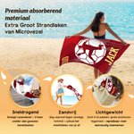 Gepersonaliseerd Handbalspeler Silhouet Sneldrogend Extra Groot Strandlaken met Naam en Nummer Zomercadeau voor Handballiefhebbers en Handbalspelers