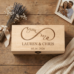Personalized Love Theme Wooden Keepsake Storage Box with Name and Date Valentine's Day Anniversary Gift for Couple