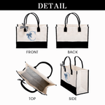 Personalised Toile De Jouy Style Initial Large Tote Bag Travel Accessories Mother's Day Birthday Gift for Mom Woman Girlfriend