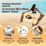 Personalised Leopard Print Cute Cartoon Characters Oversized Quick Dry Beach Towel with Name Beach Party Birthday Gift for Woman Best Friend