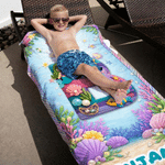 Personalised Yarn Ocean Animal Initial Quick Dry Oversized Microfiber Beach Towel with Name Travel Essentials Beach Party Gift for Friend Kid