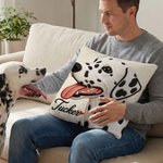 Personalized Pet Photo Imitation Embroidery Design Soft Throw Pillow Cover with Pet's Name Home Sofa Decor Memorial Birthday Gift for Pet Owners