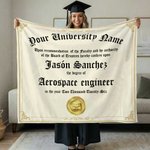 Personalisierte Graduierung Zertifikat Design Throw Decke mit Namen und Schulnamen Graduierung Geschenk für High School College Absolventen