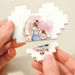 Personalised Love Heart Cartoon Character Moon Building Brick with Name Mother's Day Gift for Mother