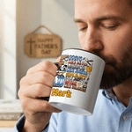 Personalized He Is Dad Christianity 11 oz 15 oz Ceramic Mug with Name and Coaster Father's Day Birthday Gift for Father Grandpa