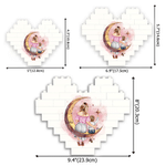Personalised Love Heart Cartoon Character Moon Building Brick with Name Mother's Day Gift for Mother