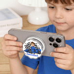 Personalized Cartoon Racing Elements Photo Acrylic Magnetic Phone Grip Stand Holder with Name Birthday Gift for F1 Fans Motorsports Enthusiasts