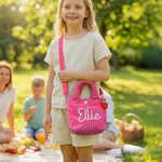 Personalised Cute Flower Lollipop Strawberry Name Corduroy Crossbody Bag Birthday Back to School Gift for Kids Girls Boys Toddlers