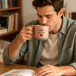 Personalized Footprint 12 oz Ceramic Mug with Title and Date Daily Use Mother's Day Father's Day Gift for Mom Dad