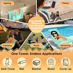 Gepersonaliseerde Cartoon Character Quick Dry Zachte Oversized Strandhanddoek met Naam Zomervakantie Strandfeest Verjaardagscadeau voor Familie Vrienden