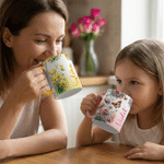 Personalized Birth Flower Ceramic Coffee Mug with Name Daily Use Birthday Anniversary Mother's Day Gift for Mom Woman