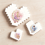 Personalised Love Heart Cartoon Character Moon Building Brick with Name Mother's Day Gift for Mother