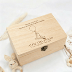 Personalized  Classic Winnie the Pooh Wooden Memory Storage Box with Title and Text Baby Shower Anniversary Gift for New Parents Newborns