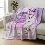 Personalizzato Dio dice che sono nascita fiore farfalla morbida coperta con nome compleanno anniversario regalo per la famiglia amici