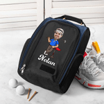 Bolsa personalizada con foto de personaje de dibujos animados para zapatos de golf con nombre Accesorios deportivos con varios compartimentos Palo de golf Regalo de cumpleaños para los amantes de los 