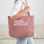 Personalised Multi-Colour Large Capacity Corduroy Tote Bag with Name Daily Use Birthday Gift for Friend Bridesmaid
