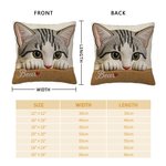 Personalized Pet Photo Imitation Embroidery Design Soft Throw Pillow Cover with Pet's Name Home Sofa Decor Memorial Birthday Gift for Pet Owners