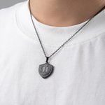 Personalizado Laurel Corona Escudo Colgante Collar con Inicial y Nombre Exquisita Joyería Día del Padre Cumpleaños Regalo para Papá Novio Esposo