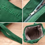 Personalised Multi-Colour Large Capacity Corduroy Tote Bag with Name Daily Use Birthday Gift for Friend Bridesmaid