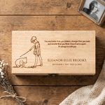 Personalized  Classic Winnie the Pooh Wooden Memory Storage Box with Title and Text Baby Shower Anniversary Gift for New Parents Newborns